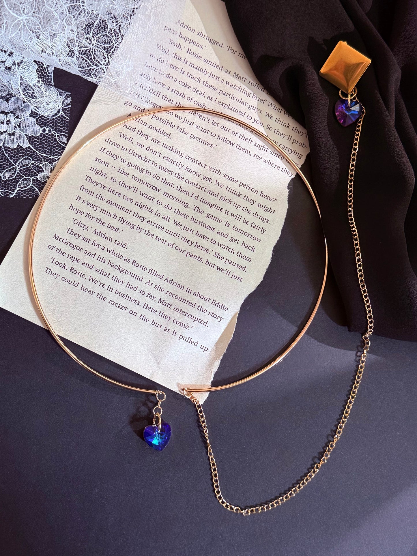 Blue Reply — Choker & Earring Chain