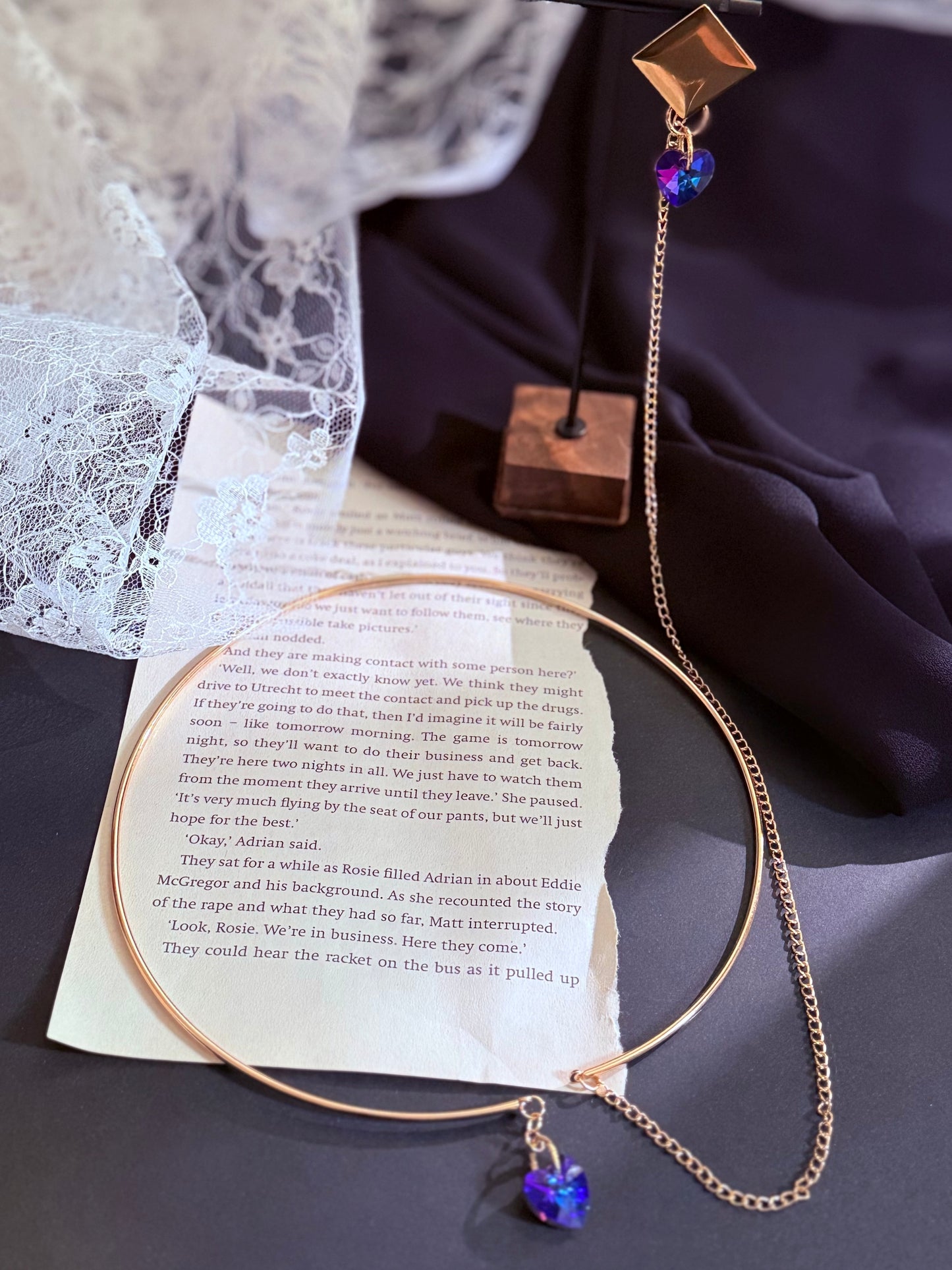 Blue Reply — Choker & Earring Chain